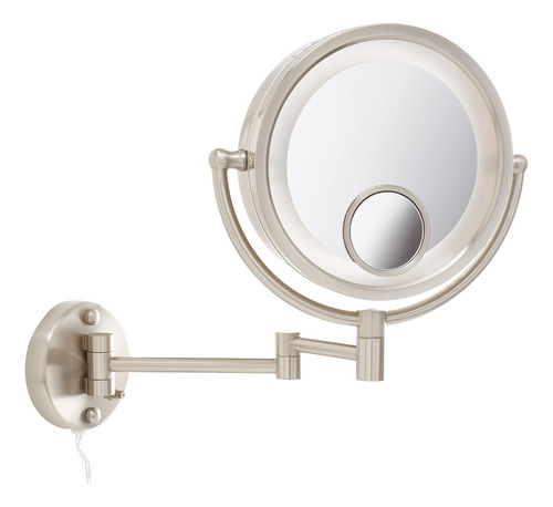 Jerdon Hl8515n 8.5-inch Lighted Wall Mount Makeup Mirror Wit
