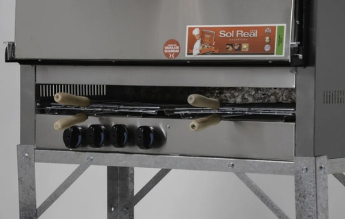 Imagen 6 de 10 de Horno Pizzero 8 Moldes Sol Real Con Carlitero Y Plancha