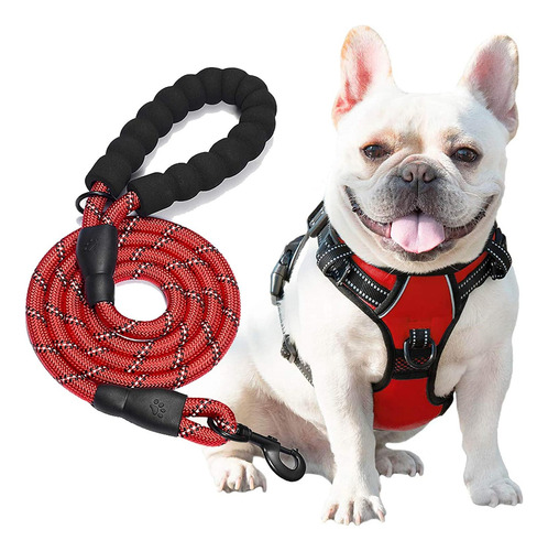 Pechera Arnes Para Perro Reflejante Ajustable Con Correa