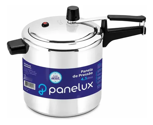 PANELA DE PRESSÃO 4,5 LITROS ALUMÍNIO POLIDO PANELUX CLASSIC CINZA