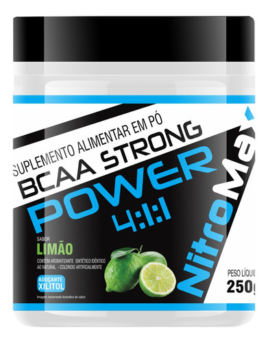 20x Bcaa Strong Powder 4:1:1 Pote 250g - Nitromax - Promoção