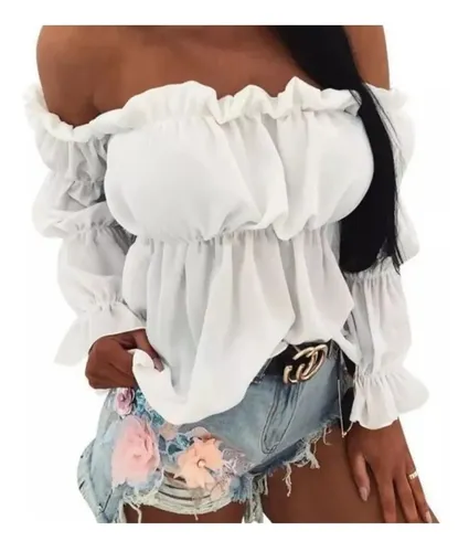 Blusas cuello bandeja manga larga new arrivals