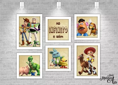 Kit com 3 Quadros Decorativos Toy Story - Ao Infinito e Além