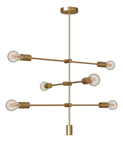 Lustre Pendente Orluce Edison || Dourado E27 Or1188 Bivolt 110v/220v