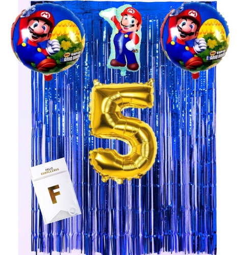 Kit Decoración Cumpleaños De Mario - Cotillón Mario Bross