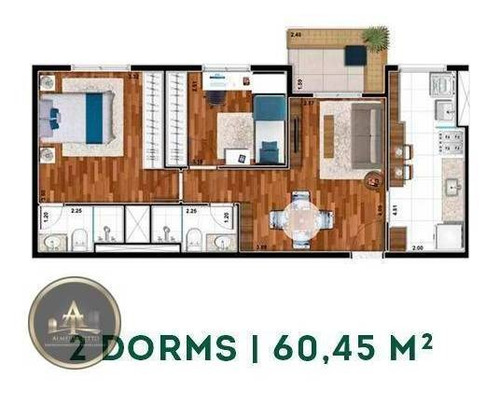 Excelente Apartamento Com 2 Dormitórios Para Alugar, 60 M² Por R$ 2.300/mês - Jardim Tupanci - Barueri/sp - Ap2907