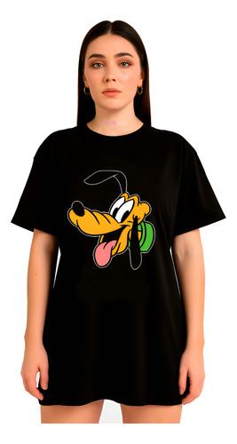 Polera Pluto Dibujos Animados Oversize Mujer Grafimax