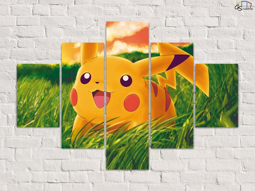 Cuadro Moderno Pikachu 100x70 Cm Gs Cuadros