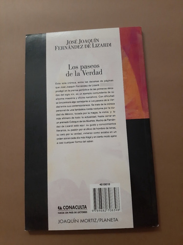 José Joaquín Fernández Lizardi Los Paseos De La Verdad (Usado)