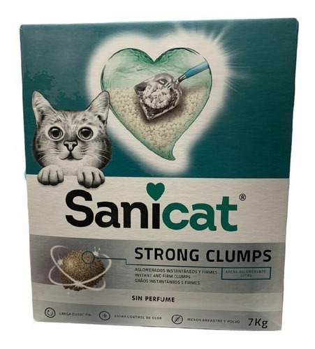 Arena Gato Sanitaria Sanicat Ultra Aglutinante 7kg Premium