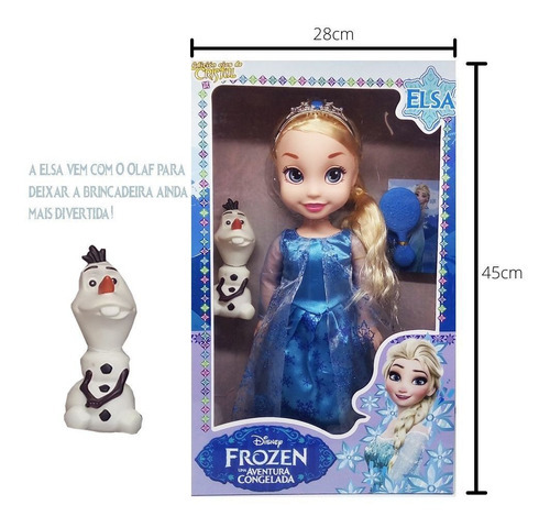 Muñeca grande Frozen Elsa de 45 cm con sonido y accesorios Curitiba