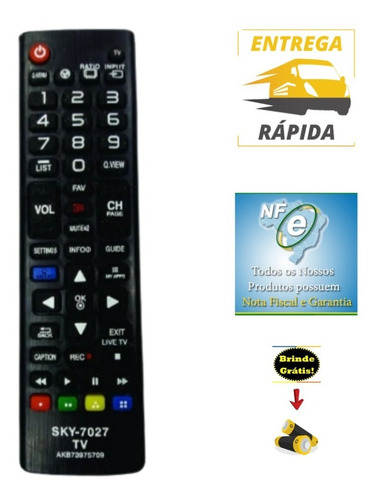 Controle Remoto LG Smart Tv 3d Tecla Futebol (akb73975709ps)