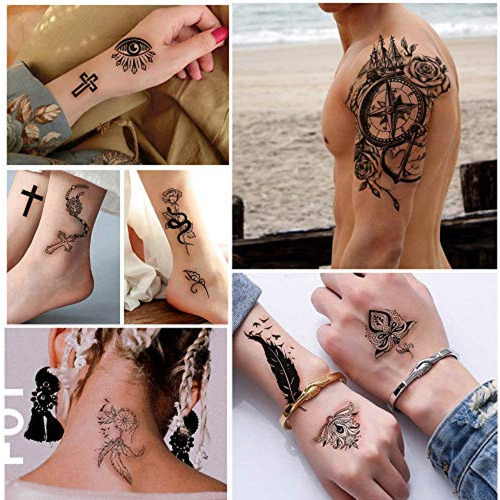 Tinta Para Tatuaje Yazhiji 32 Hojas De Tatuajes Temporales P