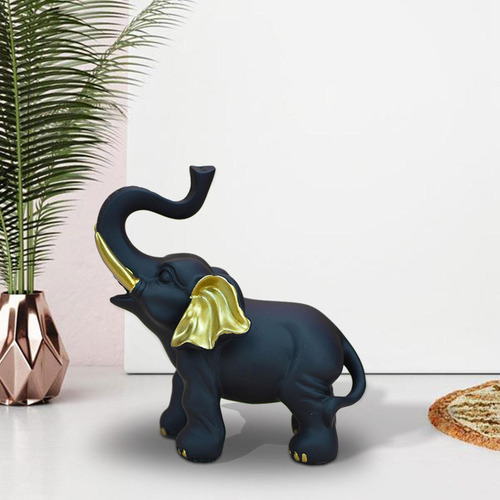 Estatua De Negro Con Trompa Arriba, Decoración De Mesa,