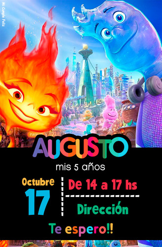 Invitación Digital Tarjeta Elementos Pelicula Para Whatsapp