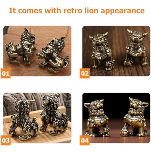 . 1 Par De Estatuas De Leones Guardianes De Perros Fu 2024