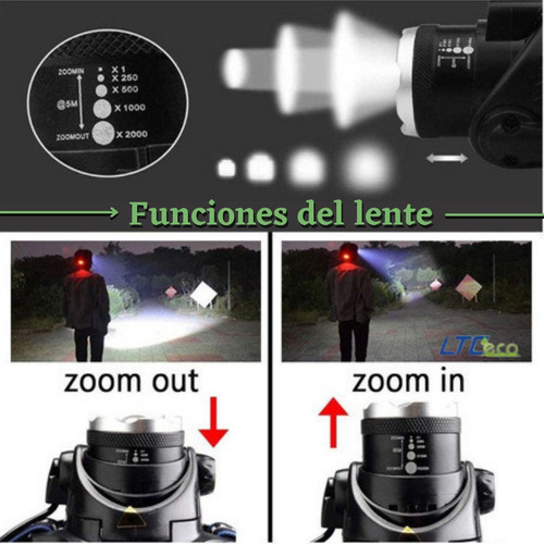 Imagen 4 de 7 de Linterna Vincha De Cabeza Led Minero Frontal Pilas Minera