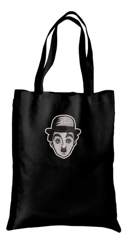 Bolsa Tote Bag Artesanal Gabardina Bordado Charlie Chaplin