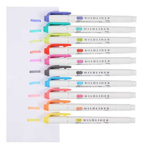 Zebra Mildliner Highlighter Pen Markers, 2-pack (wkt7-n-5c /