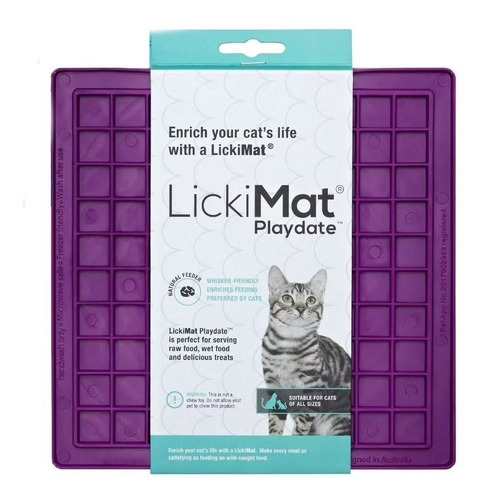 Alfombra Comedero Para Gato Lickimat Cat Playdate  Laika Color Purpura