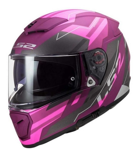 Casco Ls2 Ff390 Breaker Beta Negro Mate Violeta - Gkmotos.uy