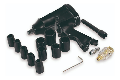 Pistola De Impacto Neumatica Kit 10 Dados 1/2in; 320 Lb/ft