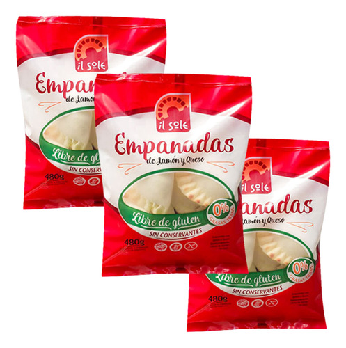 Empanadas De Jamon Y Queso Sin Tacc - Il Sole - Pack 3u
