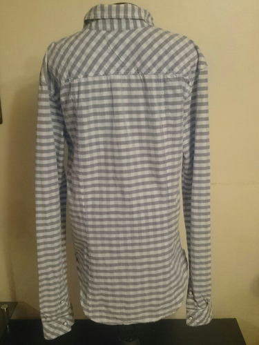 Camisa Bershka Original Talla Xs Cuadros Azul Caballero Moda