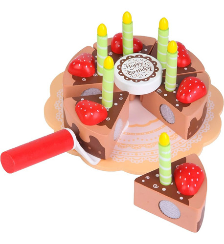 Montessori Mama Wooden Play Food Set Birthday Cake Toy - Jue