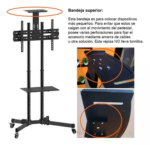 Soporte Tv Con Ruedas Pedestal Móvil Hasta 70 Pulgadas