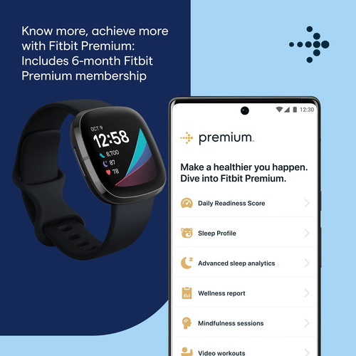 Reloj Inteligente Fitbit Sense Advanced Heart Health Carbon