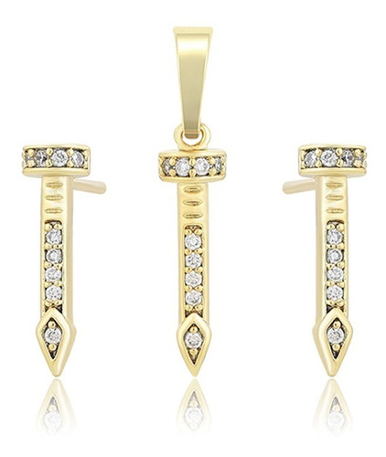 Aretes Dije Oro 14k Lam Tornillo Swarovski Regalo Mujer Moda