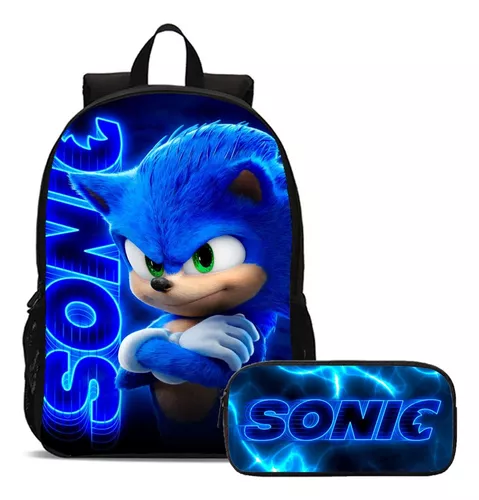 Kit Sonic Mochila Infantil Pequena Runner Filme De Costa