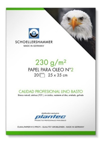 Papel Para Oleo N° 2 25 X 35 Plantec X 20 H. 3762 230 Gr.