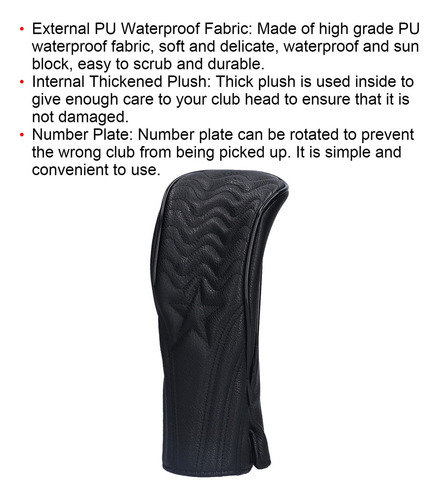 Cubiertas De Cabeza De Golf Impermeables Funda De Palo De Cu