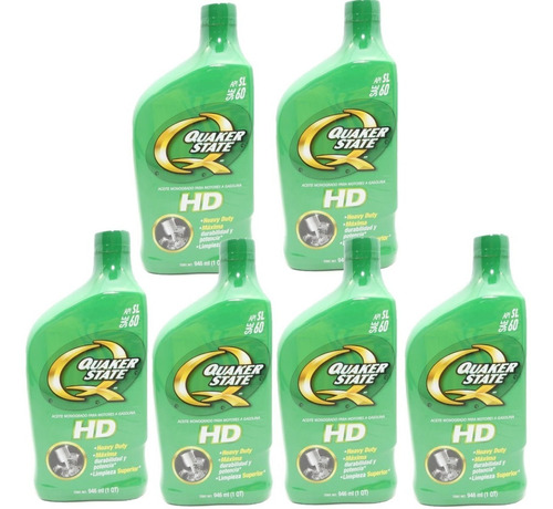 Aceité Monogrado Sae60 Hd Quaker State 6 Botellas 946ml C/u