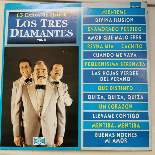 Disco Lp:los Tres Diamantes- 15 Exitos De Oro,vol2