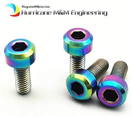 Imagen 2 de 6 de Tornillo Bicicleta Titanio Cilindro M3 X9 Mm Ti Hexagonal