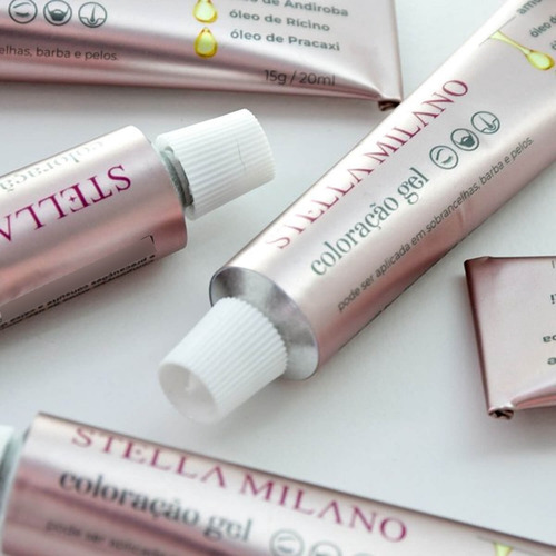 Coloração Gel Stella Milano Tintura Para Sobrancelhas 20ml Cor Castanho Médio