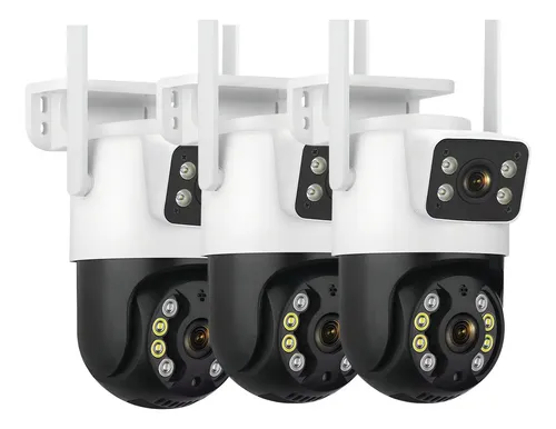 Kit 3 Camera Segurança A31 Icsee Prova D'agua Lente Dupla Cor Bra...