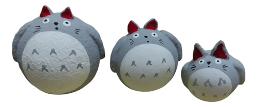 Pack X 3 Daruma-totoro: Amuleto De Buena Suerte Y Protección