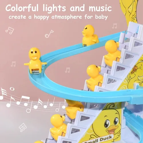 Circuito de Patos Escalera Eléctrica Con 12 Figuras, Tobogán Musical LED 26,6 X 14,5 X 25,6 Cm De ABS, Juego Interactivo Para Niño Y Niña 4-6 Años, Funciona Con 2 Pilas AA Circuito de Patos Escalera Eléctrica Con 12 Figuras, Tobogán Musical LED 26,6 X 14,5 X 25,6 Cm De ABS, Juego Interactivo Para Niño Y Niña 4-6 Años, Funciona Con 2 Pilas AA