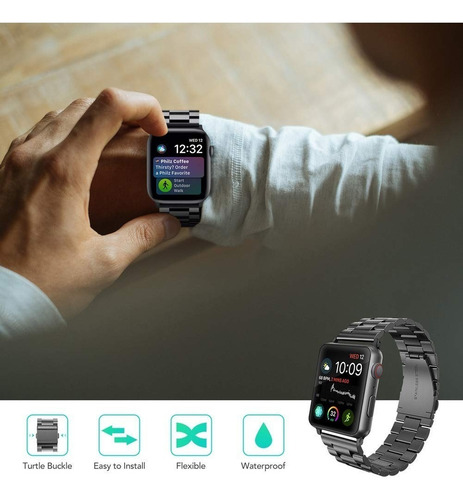 Correa De Acero Stainless @ Apple Watch 2020 Serie 6 Se 44mm