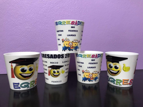 Taza Vaso Lapiceros Plástico Personalizado Egresados/cumple