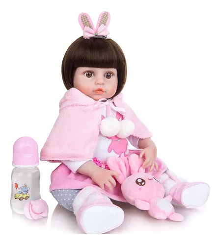 Boneca Bebê Reborn Menina Roupa de Coelhinha - Brastoy no Shoptime