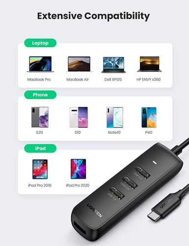 Imagen 2 de 9 de Hub Usb-c - 4 Port Usb 3.0 - Pc / Mac - Excelente Calidad