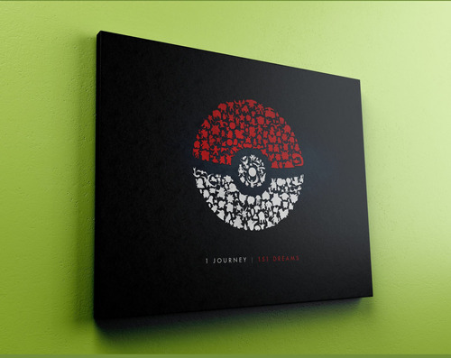 Cuadro Pokeball Pokemon Go 427 30x40 Lienzo Memoestampados