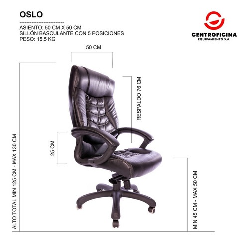 Sillon Ejecutivo Oficina Escritorio Premium - Modelo Oslo