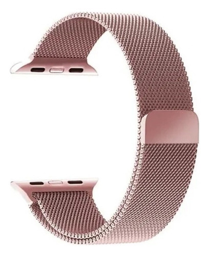 Pulseira Aço Metal Para Smartwatch 44mm 45mm 49mm Já Cor Rose