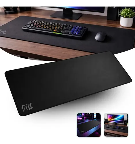 Mouse Pad Gamer Grande 70x35 Profissional Speed Jogos Antiderrapante Cor Preto Digital Informática